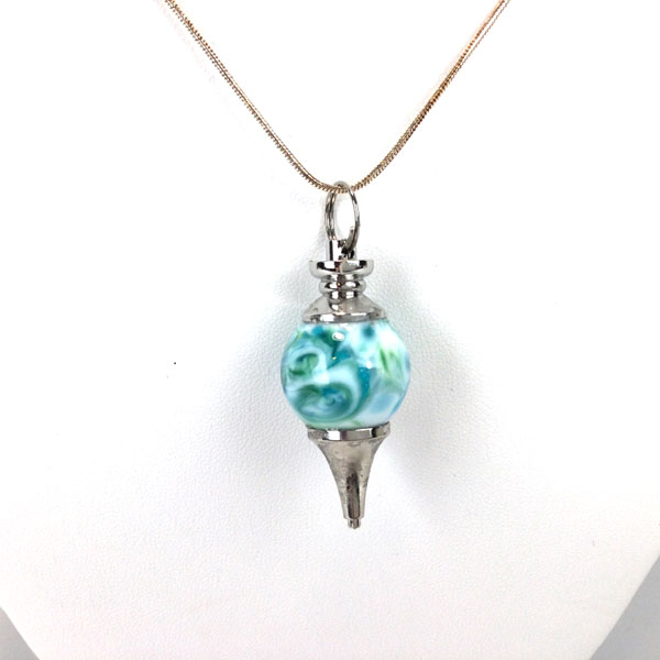 Teal & White Pendulum Pendant by Susan Boyce - Image 2